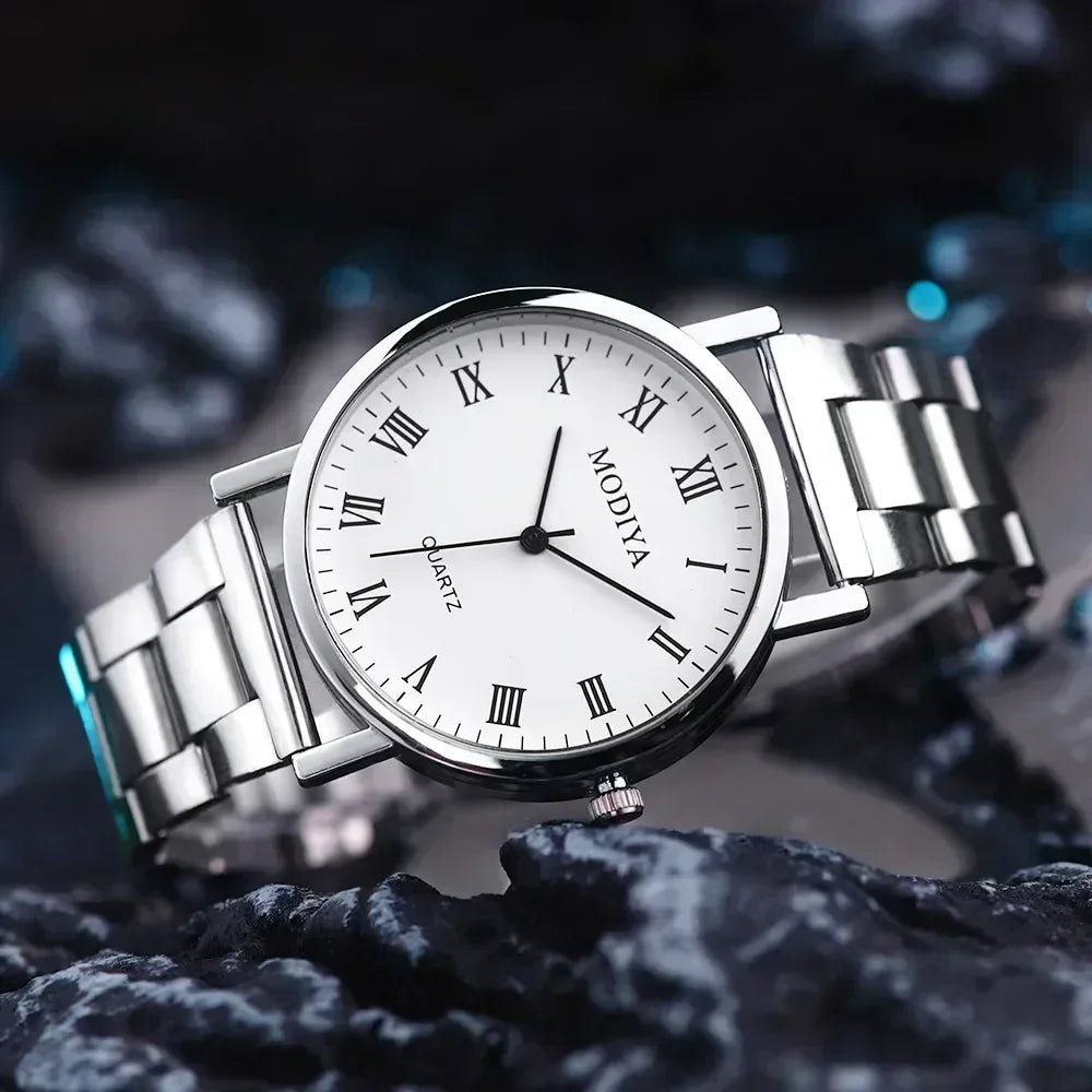 Montre à Quartz homme  en acier décontactée