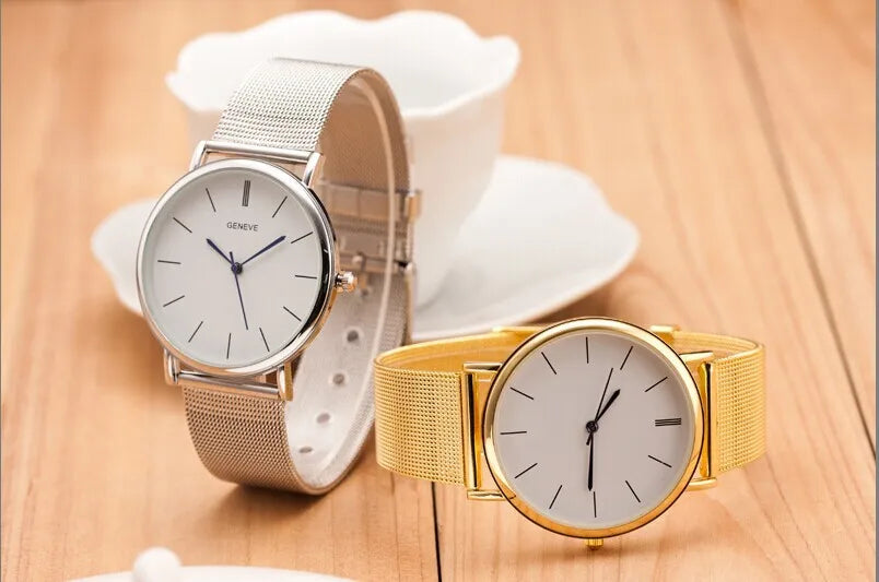 Montre femme maille métalique