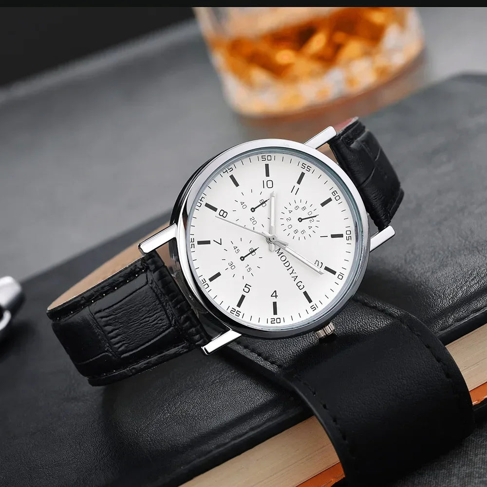Montre homme avec bracelet en cuir
