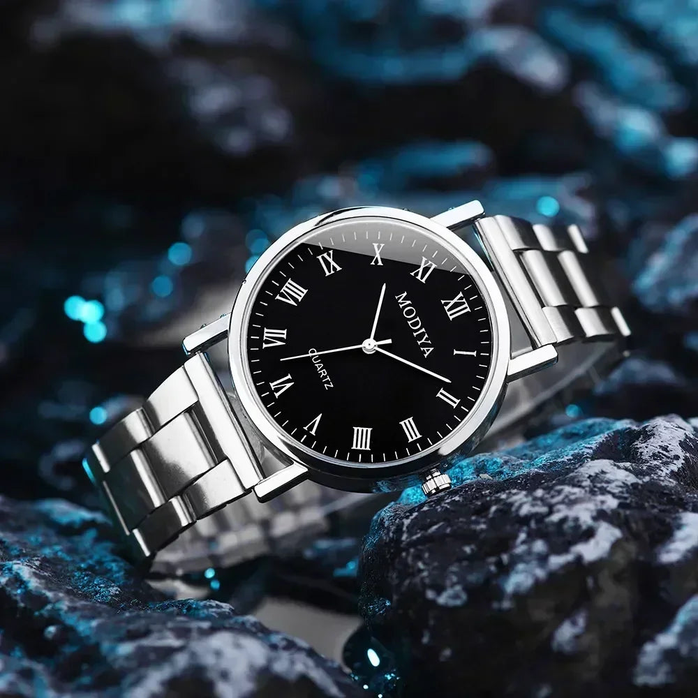 Montre à Quartz homme  en acier décontactée