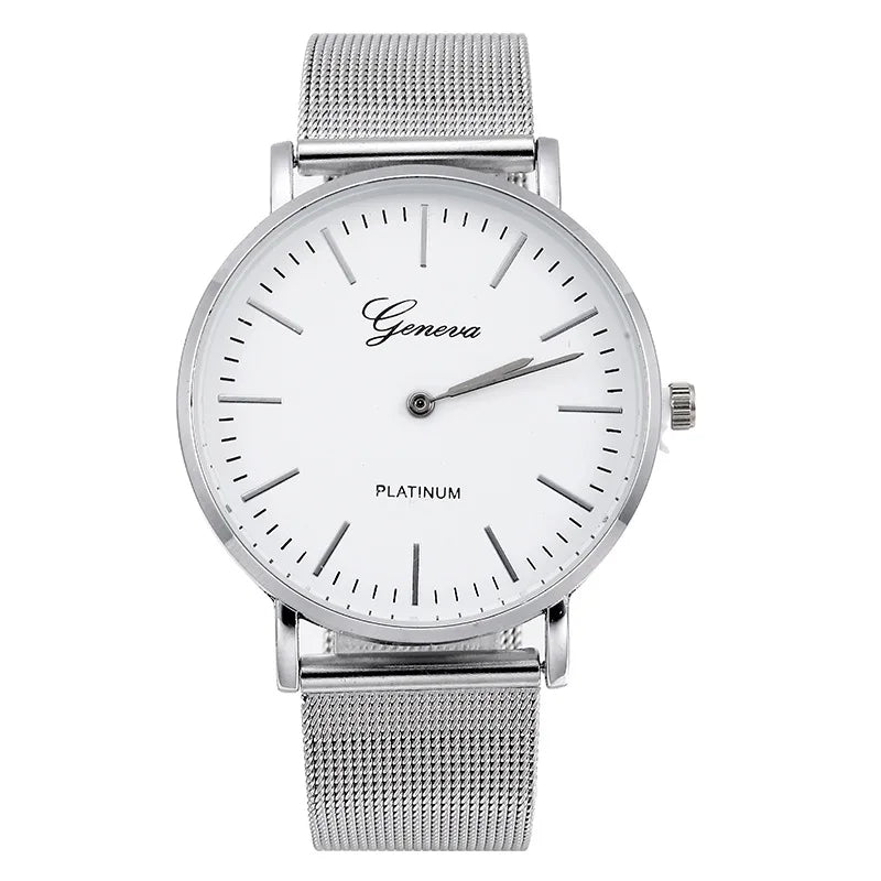 Montre femme maille métalique