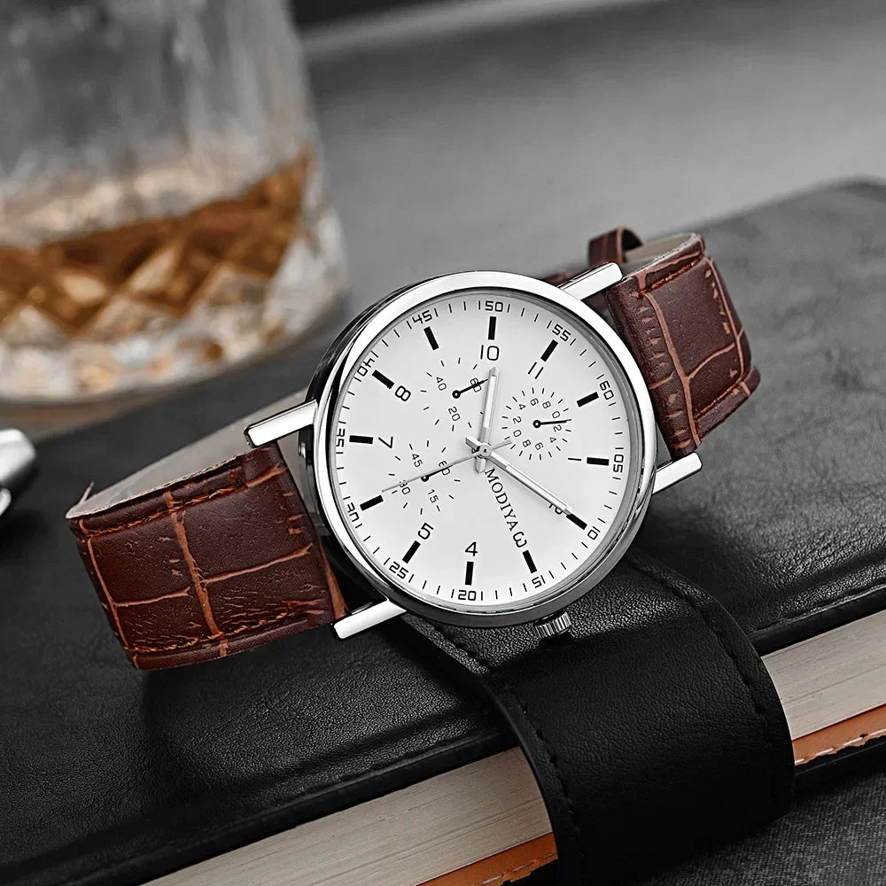 Montre homme avec bracelet en cuir
