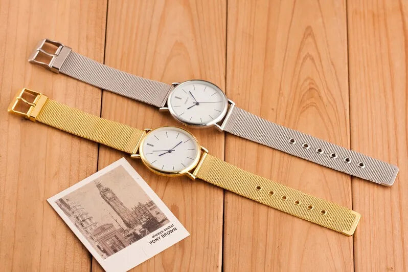 Montre femme maille métalique