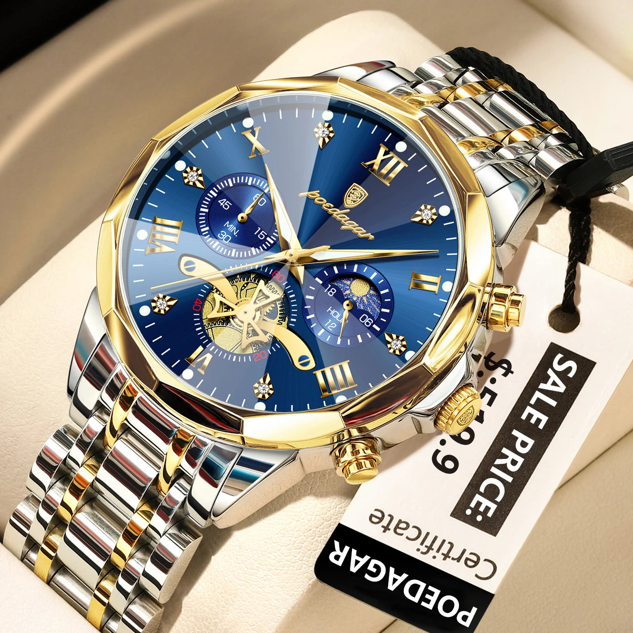 Montre homme lumineuse