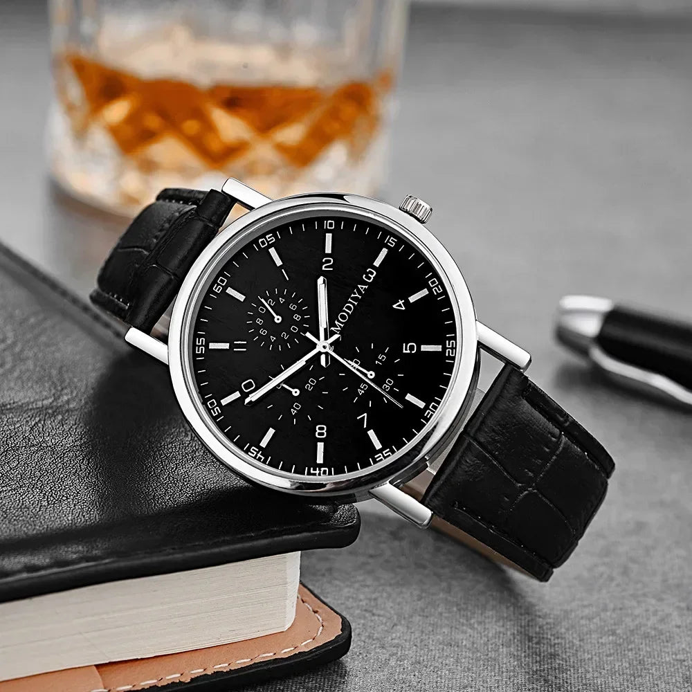 Montre homme avec bracelet en cuir