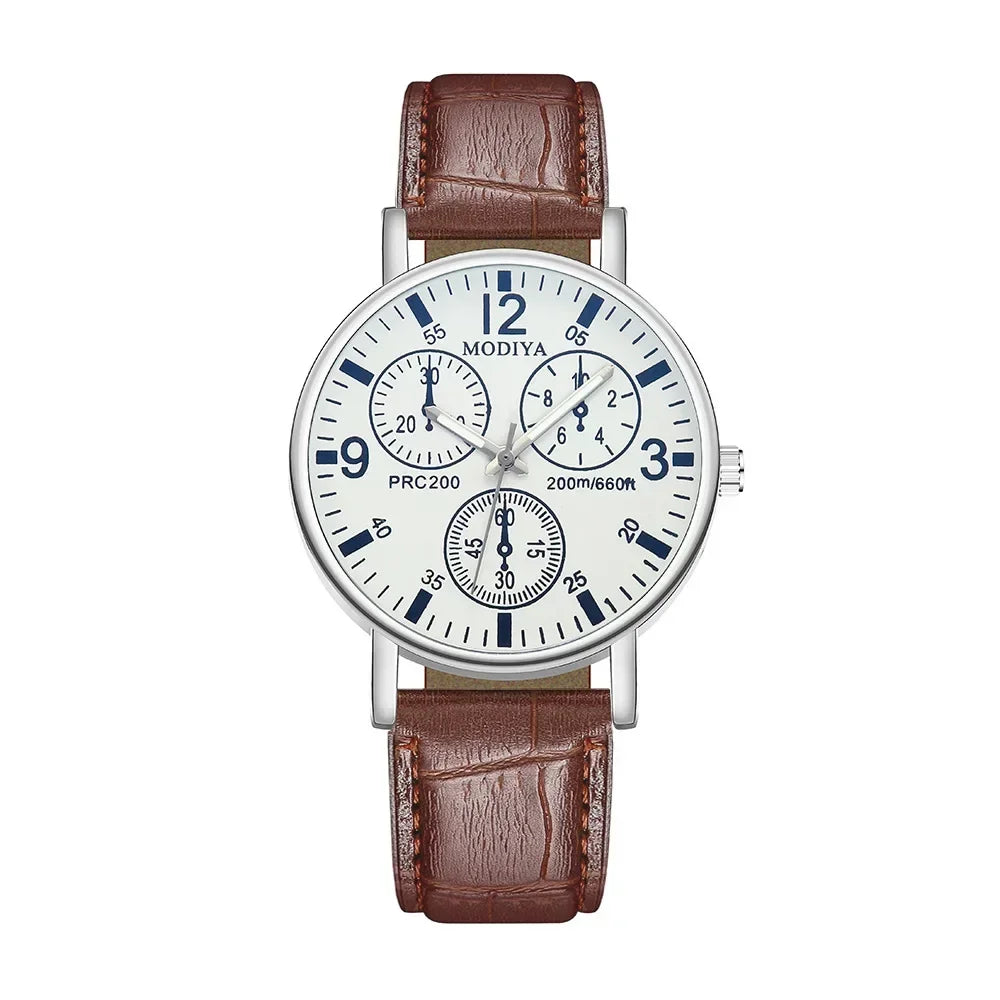 Montre homme avec bracelet en cuir
