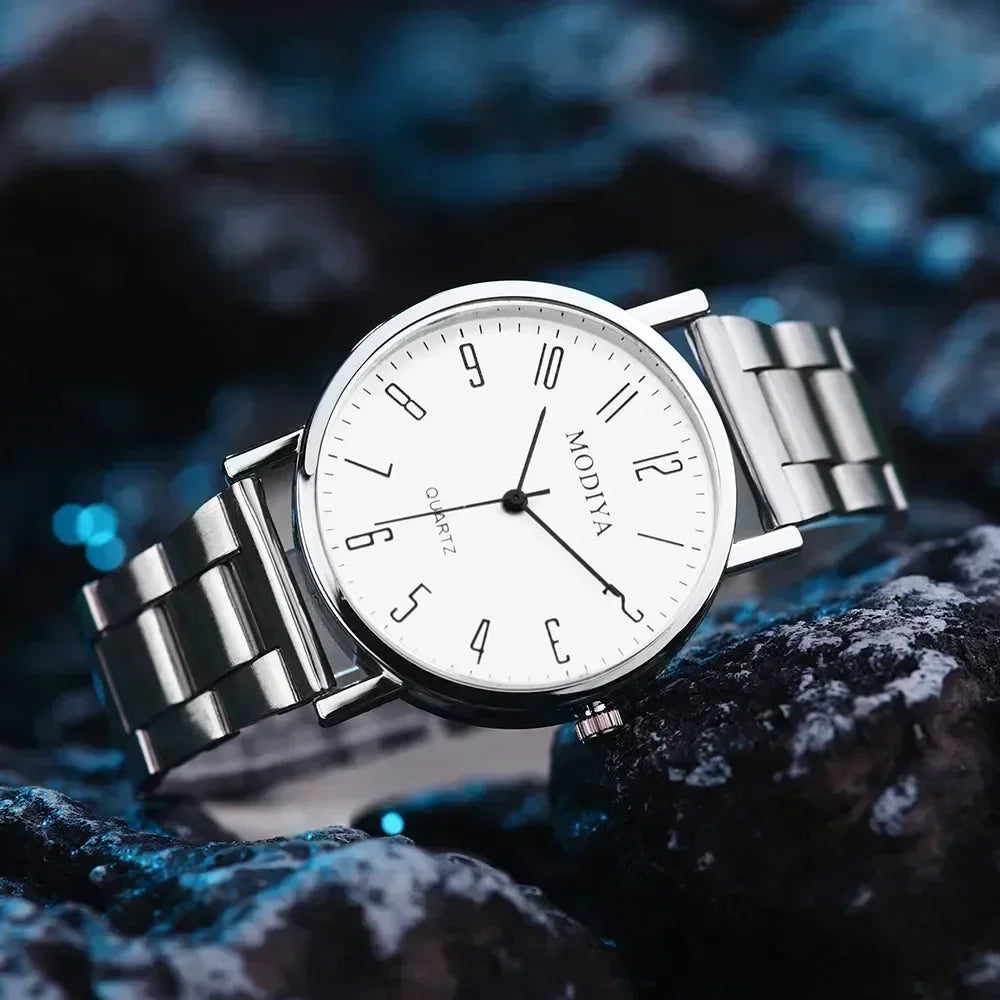 Montre à Quartz homme  en acier décontactée