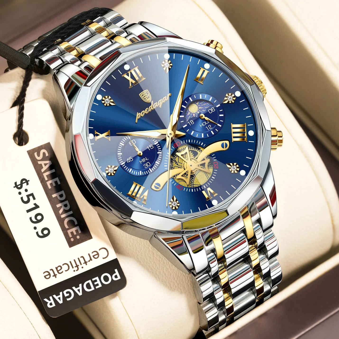 Montre homme lumineuse