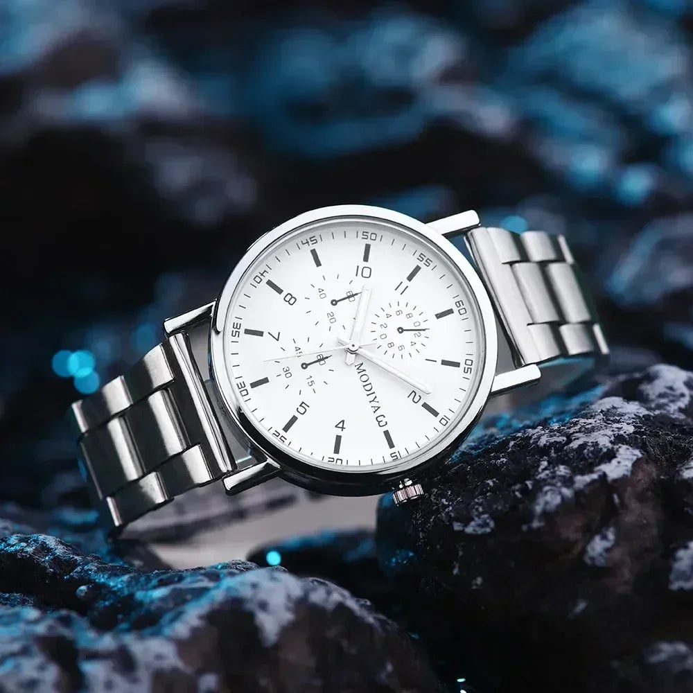 Montre à Quartz homme  en acier décontactée