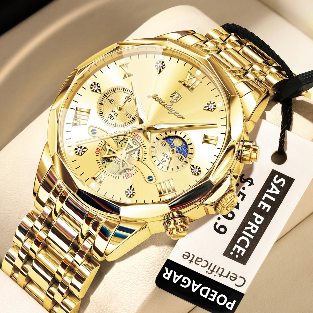 Montre homme lumineuse