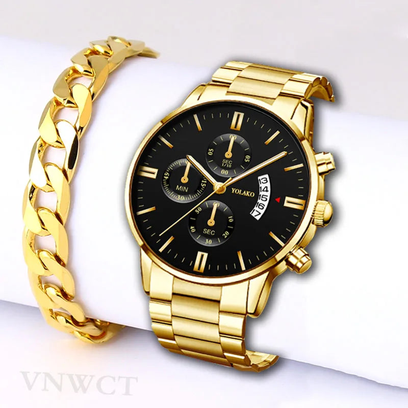 Montre homme acier dorée