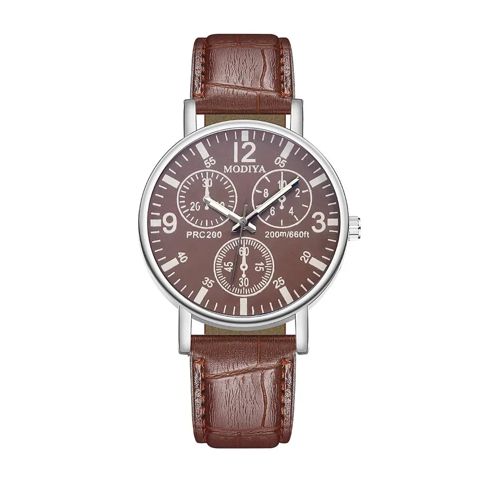 Montre homme avec bracelet en cuir