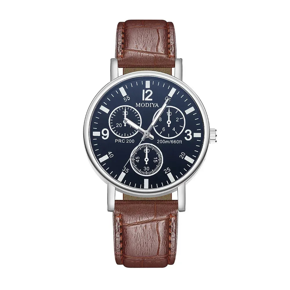 Montre homme avec bracelet en cuir