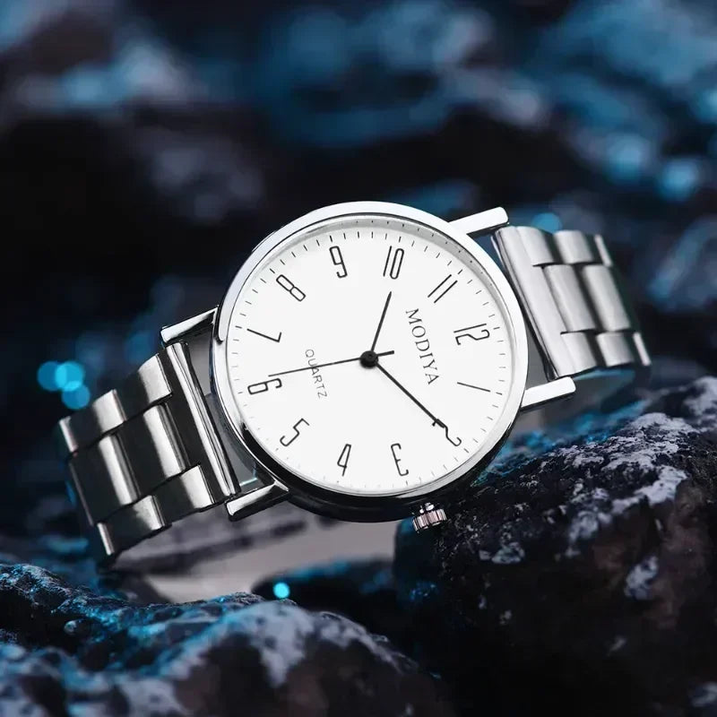 Montre à Quartz homme  en acier décontactée