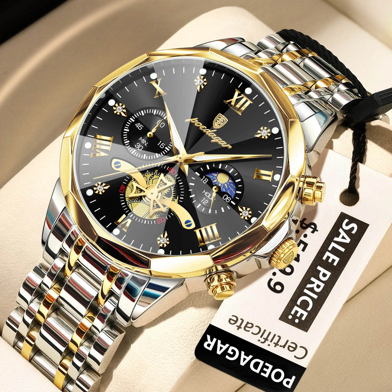 Montre homme lumineuse