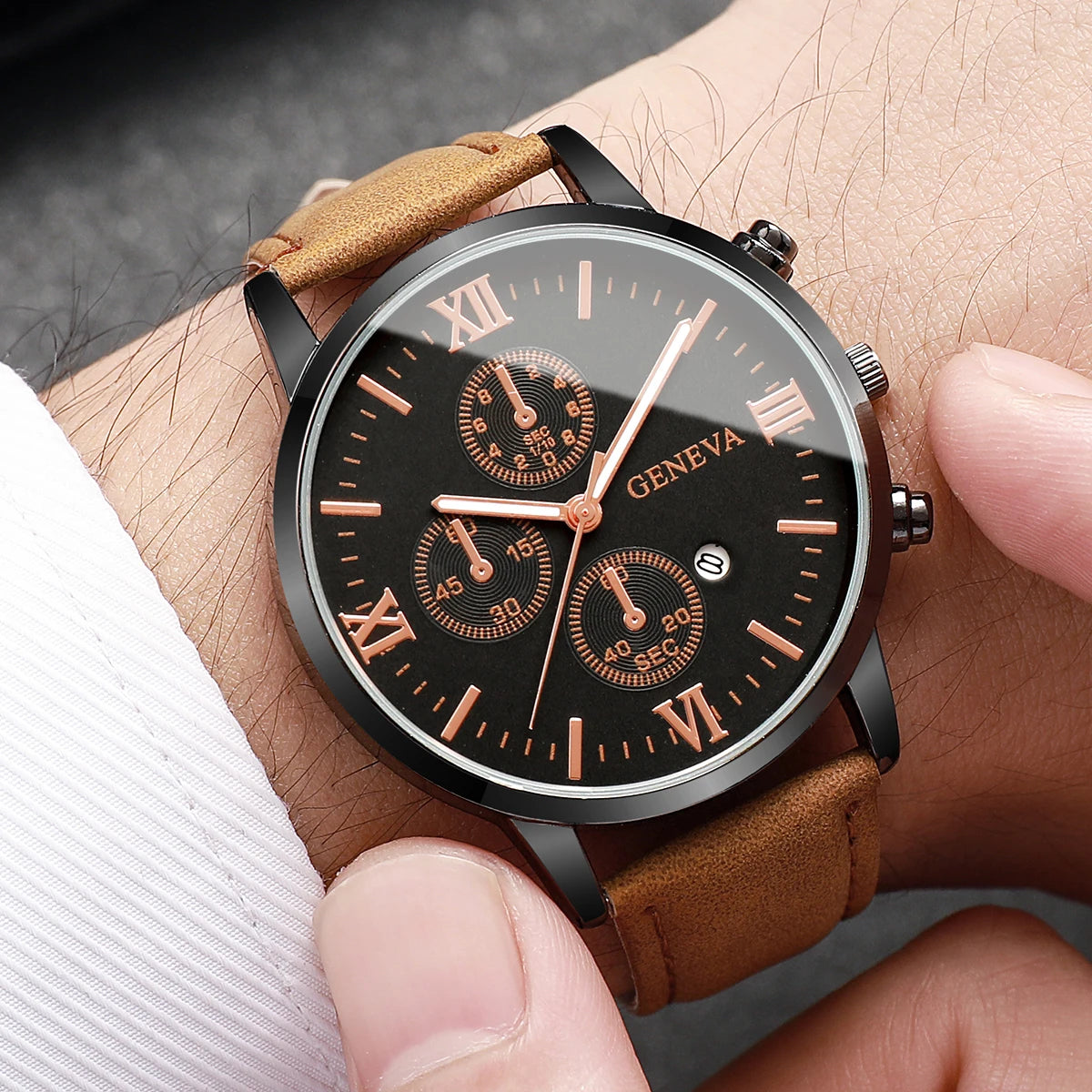 Montre GENEVA bracelet en cuir