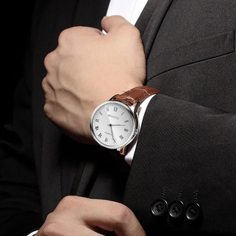 Montre homme avec bracelet en cuir