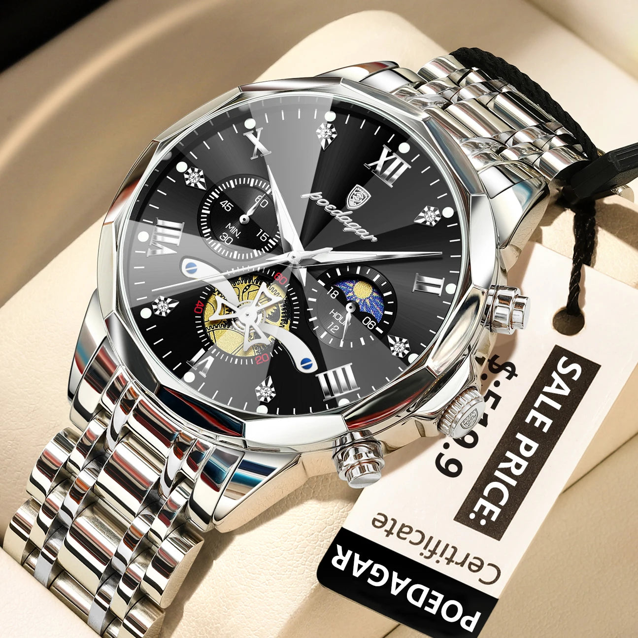 Montre homme lumineuse