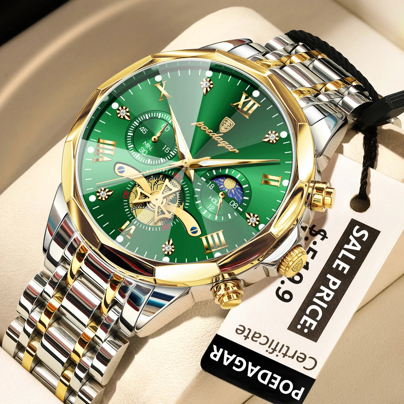 Montre homme lumineuse