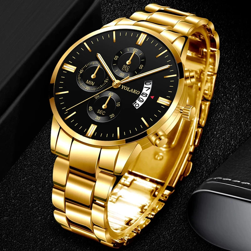Montre homme acier dorée