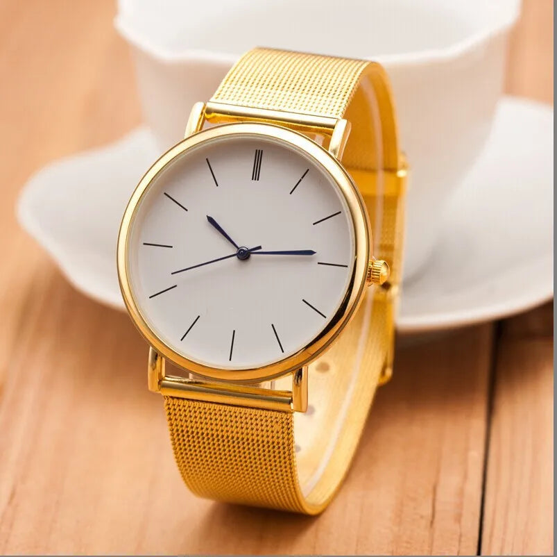 Montre femme maille métalique