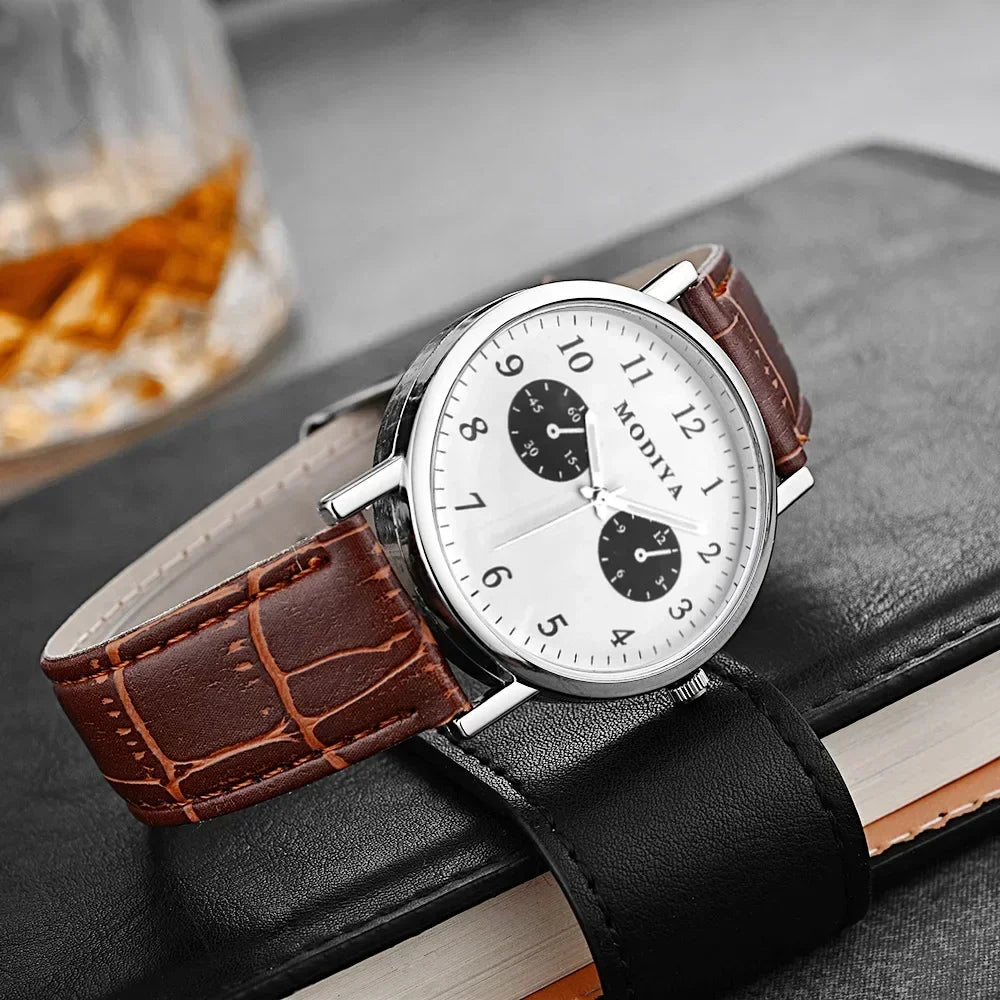 Montre homme avec bracelet en cuir