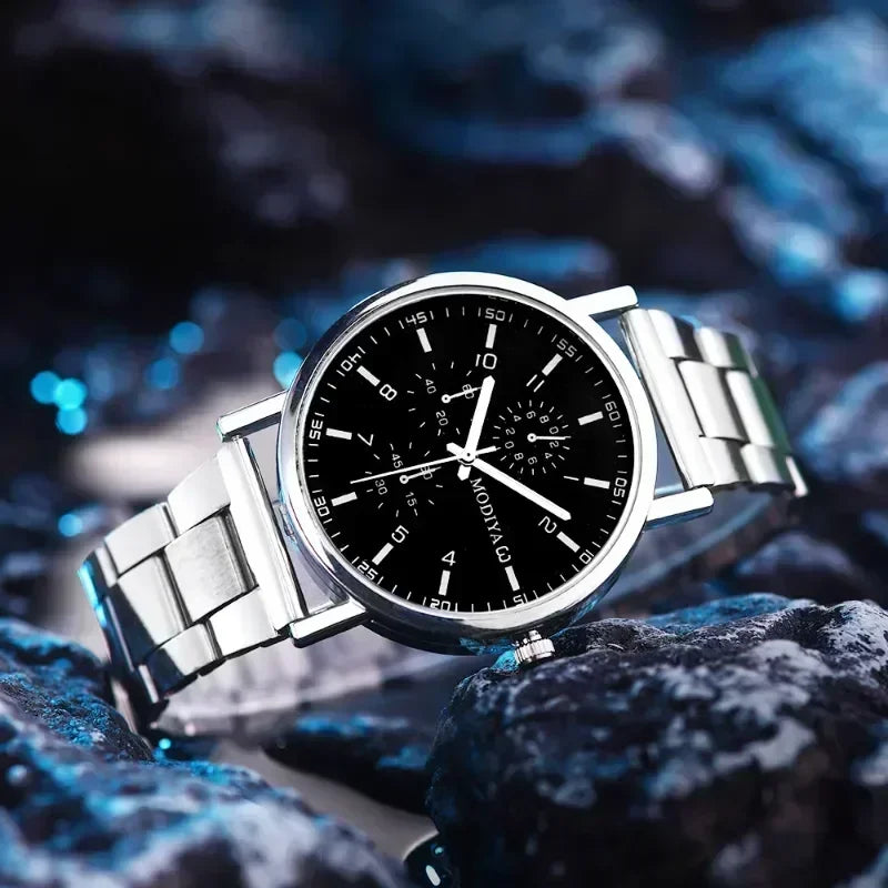 Montre à Quartz homme  en acier décontactée