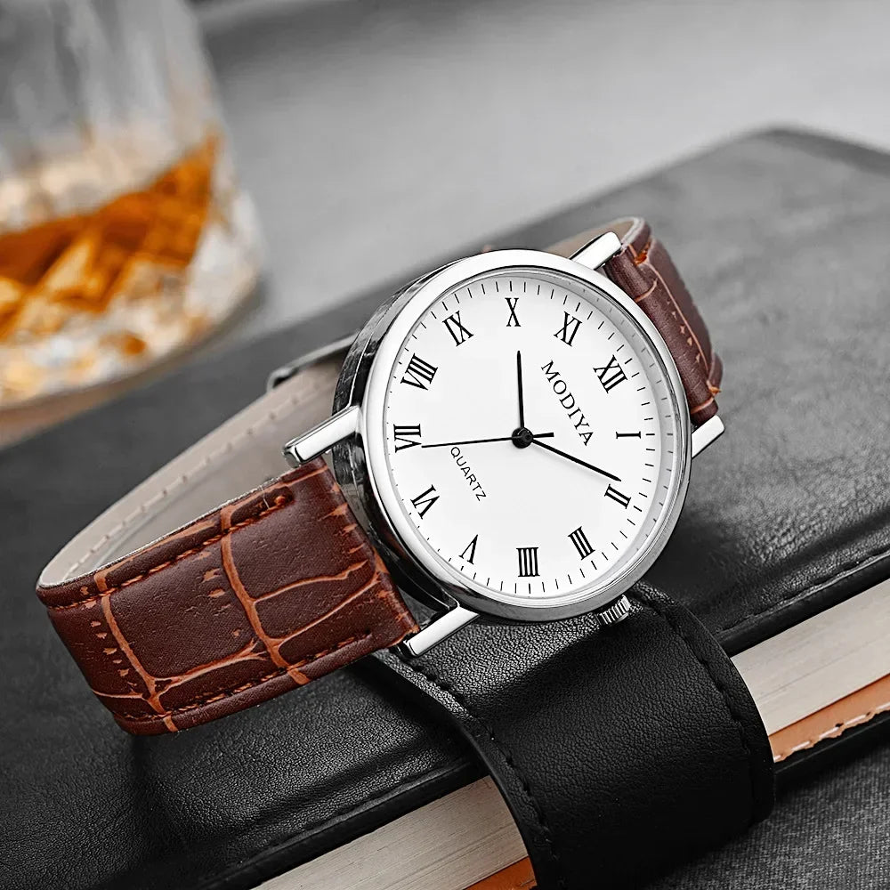 Montre homme avec bracelet en cuir