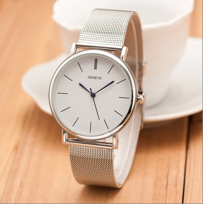 Montre femme maille métalique