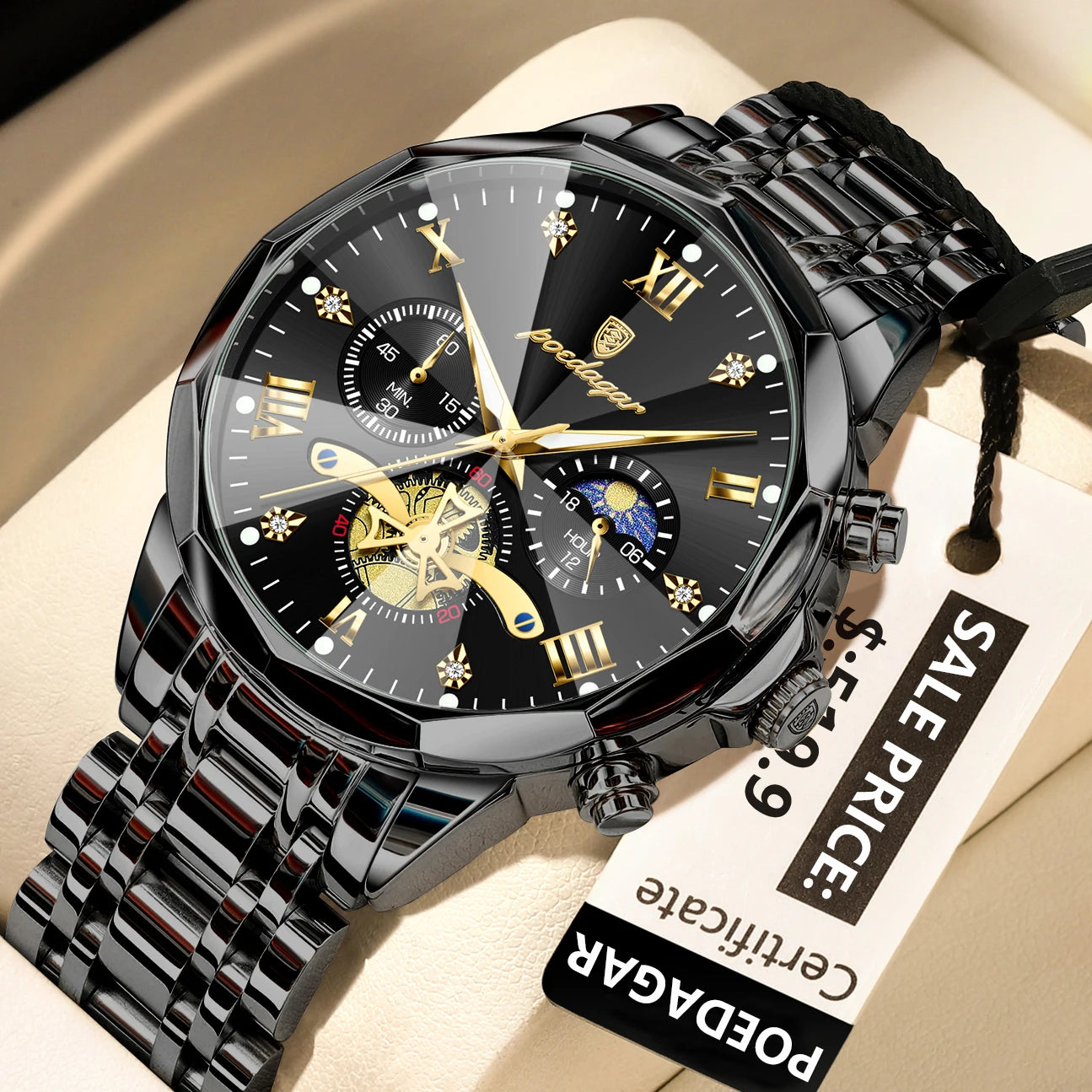 Montre homme lumineuse