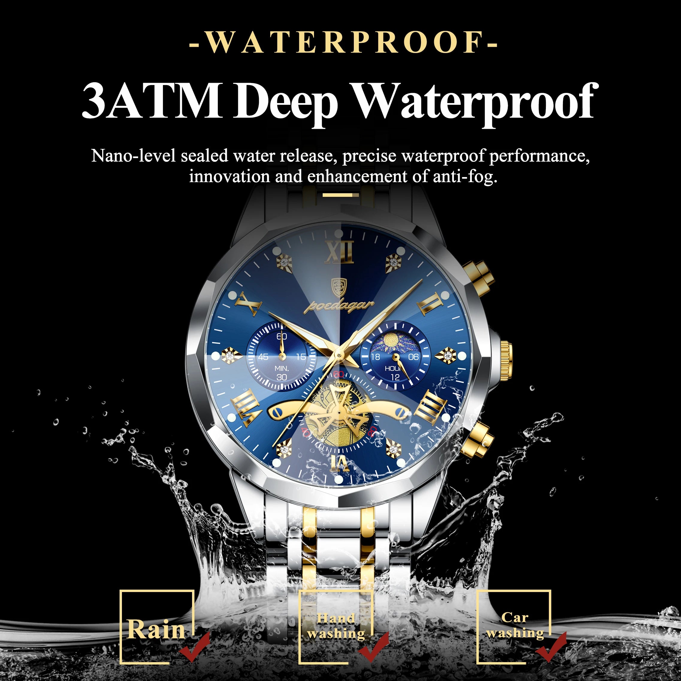 Montre homme lumineuse