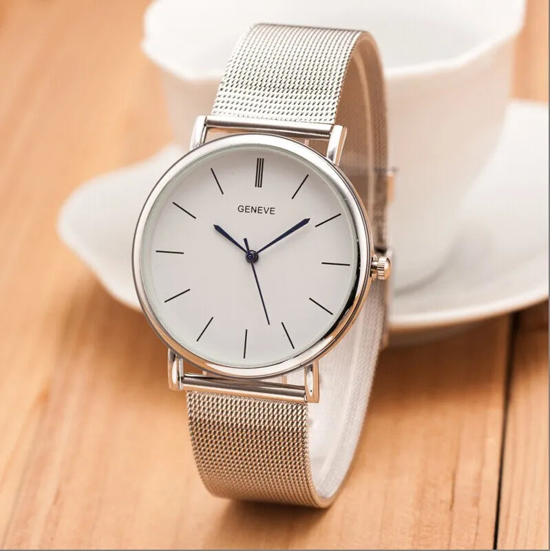 Montre femme maille métalique