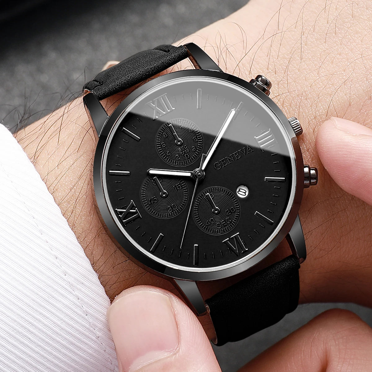 Montre GENEVA bracelet en cuir