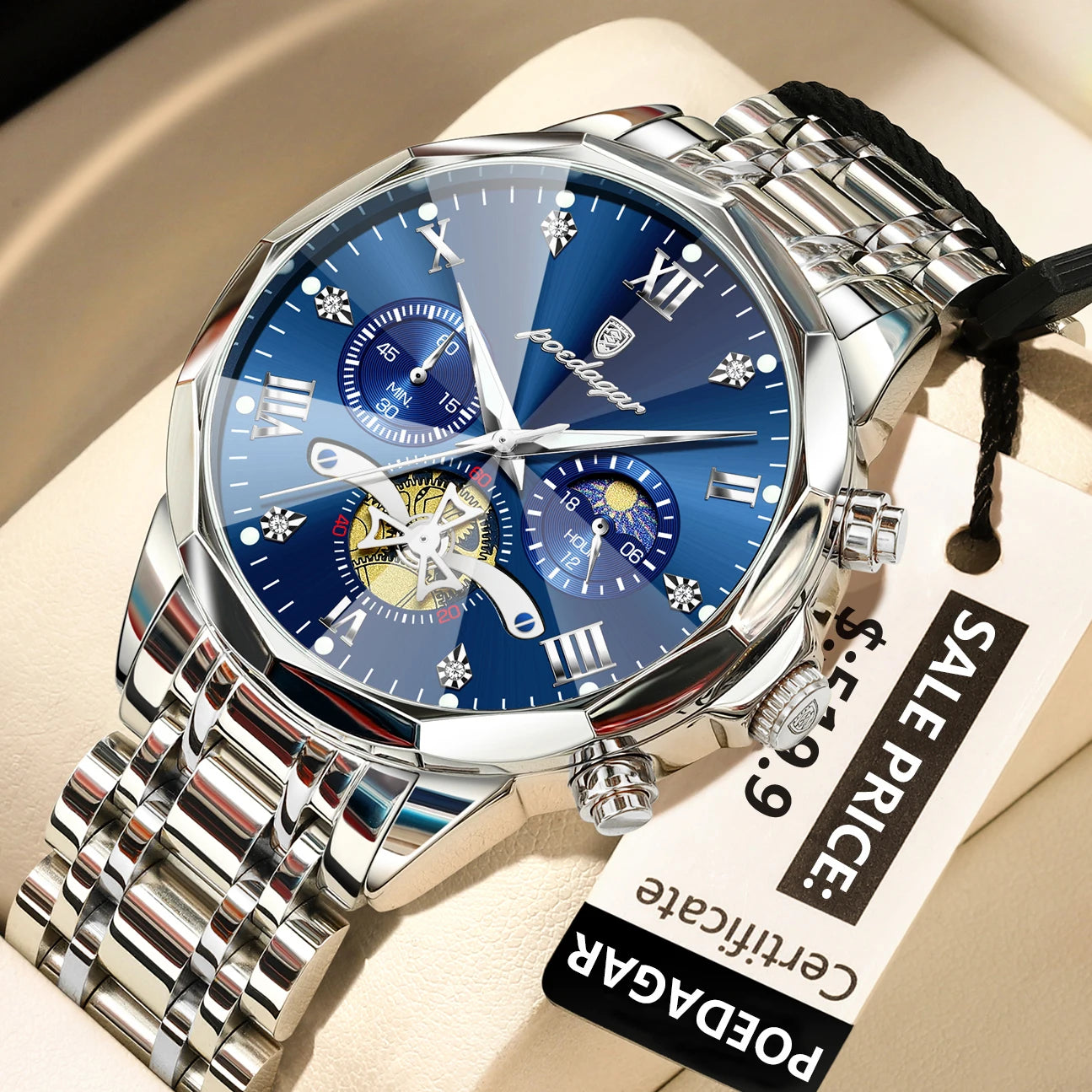 Montre homme lumineuse