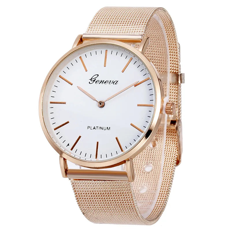 Montre femme maille métalique