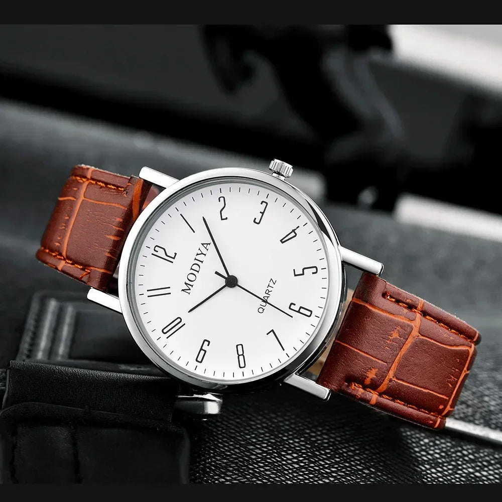 Montre homme avec bracelet en cuir