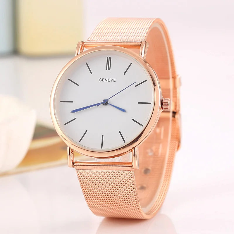 Montre femme maille métalique