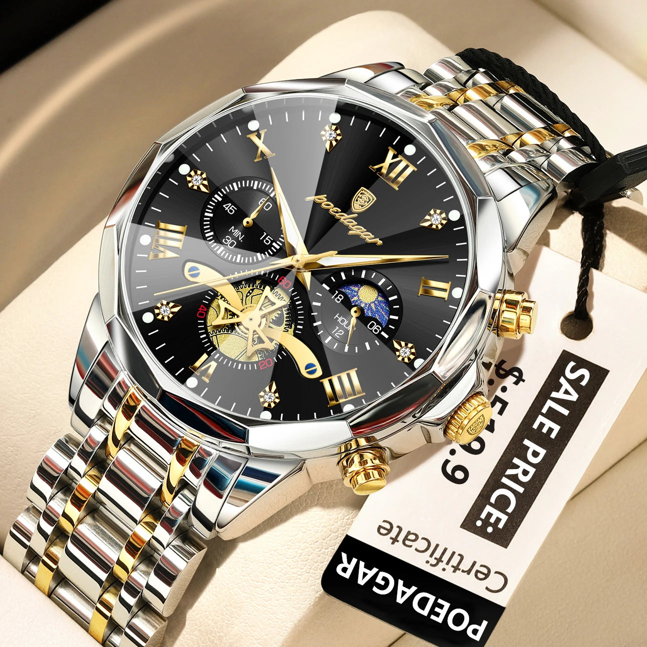 Montre homme lumineuse